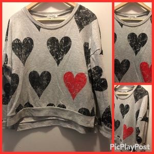 Olsenboye heart print sweater